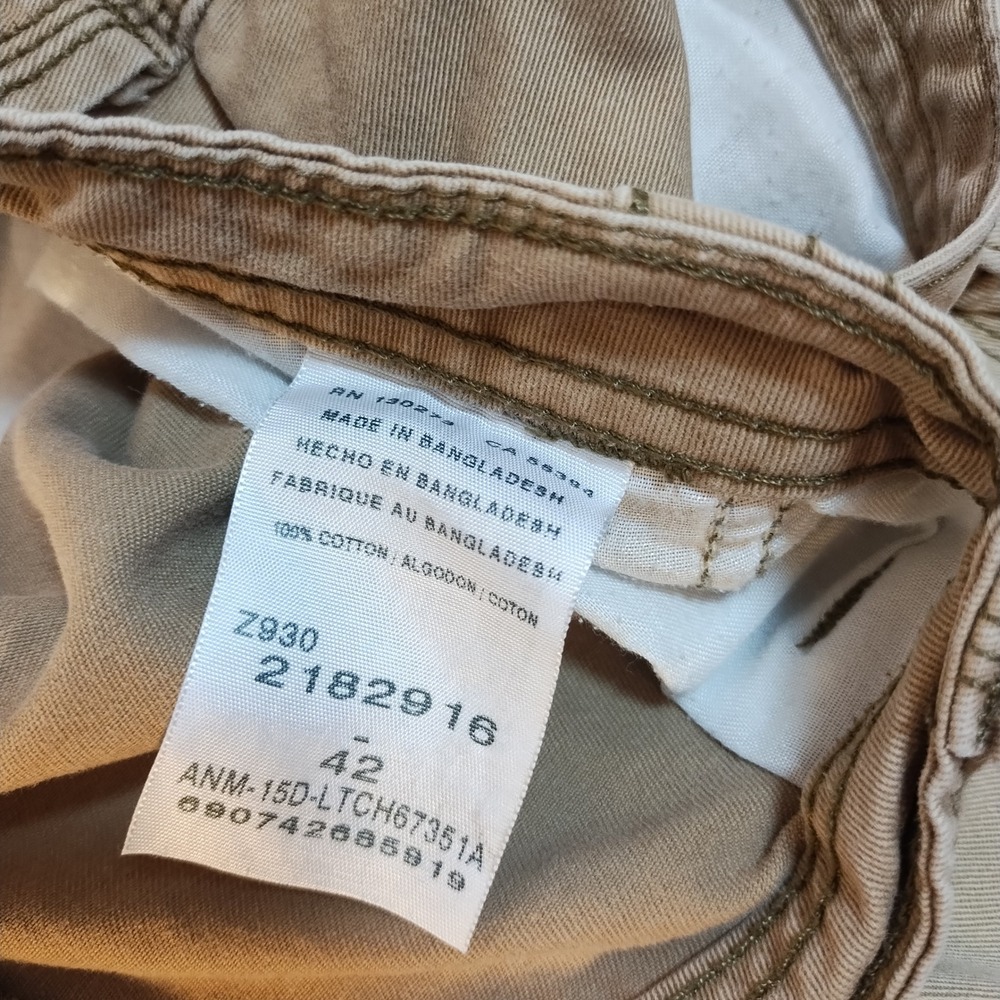 VTG Lee Dungarees Mens 42 Cargo Shorts Tan Khaki Cotton Gorpcore Utility 90s Y2K - Picture 5 of 8